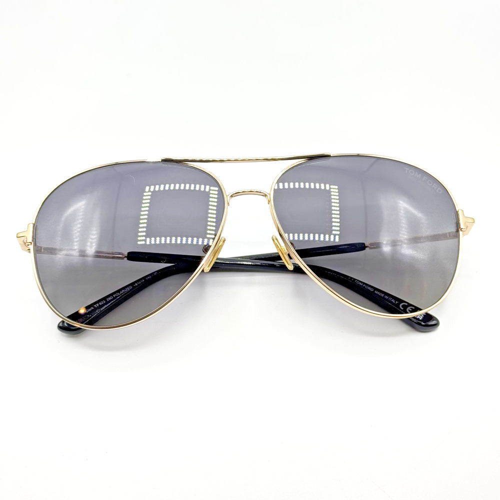Tom Ford Sunglasses Clark TF823 28D Rose Gold Aviator Polarized Gray Lens 59mm